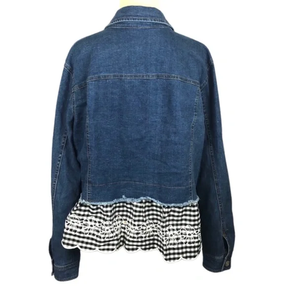 BACCINI Jean Jacket black (Bottom Border-white gingham ruffle) - Picture 4 of 5
